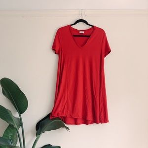 Zara Trafaluc Red T-Shirt Dress